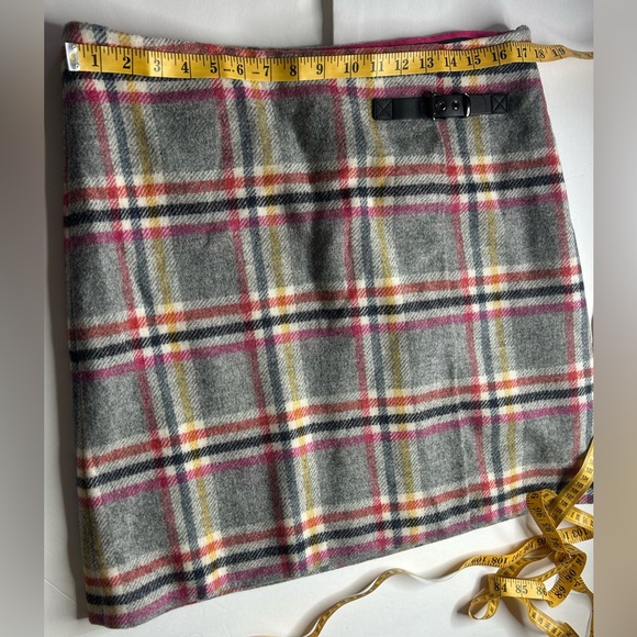 Boden Faye Tweed Kilt Skirt 100% wool plaid pattern side buckle EUC Sz 12 preppy - Picture 8 of 10
